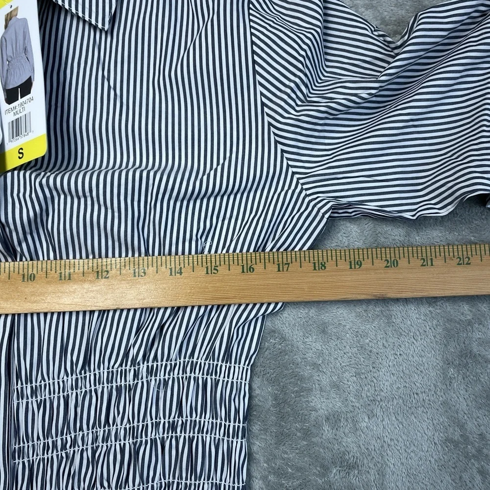 Steve Madden Women's S Striped Blouse Multi Cotton e0453 - Picture 5 of 8